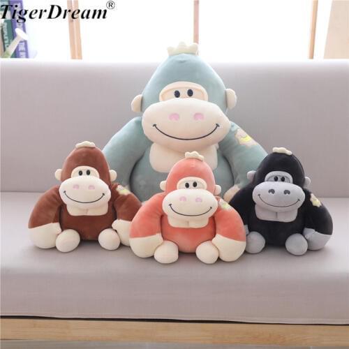 New Arrival Cartoon Orangutan Plush Toy Cute Sleeping Monkey King Kong Pillows Soft Cotton Stuffed Dolls Kids Toys 4 Colors