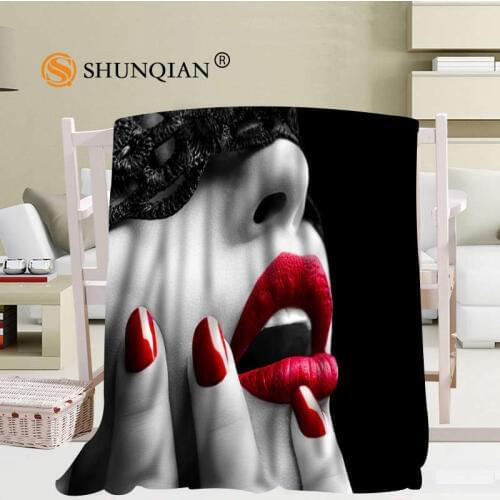 Custom Pop Art Sexy Lips Blanket Soft DIY Picture Decoration Bedroom Size 56x80Inch,50X60Inch,40X50Inch A7.10