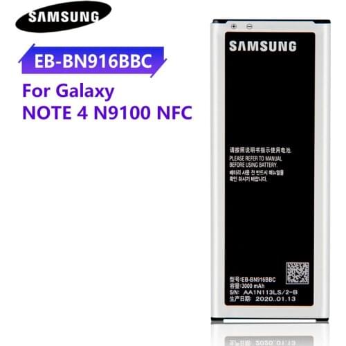 Original Battery EB-BN916BBC EB-BN916BBE For Samsung GALAXY NOTE4 N9100 N9108V N9106W Note 4 Genuine Replacement Battery 3000mAh