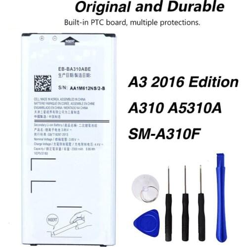 Original EB-BA310ABE Battery For Samsung GALAXY A3 2016 Edition A310 A5310A SM-A310F A310F NFC 2300mAh