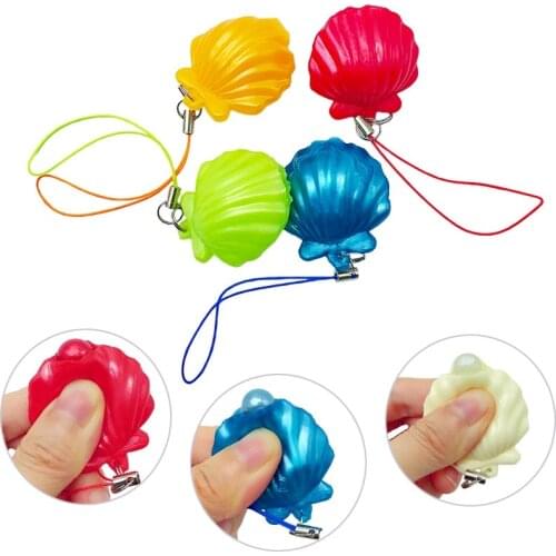 Original New Shell Key Chain For Men Funny Extrusion Pea Bean Keychain Women Bag Phone Charms Trinket Stress Relieve Toys Gift