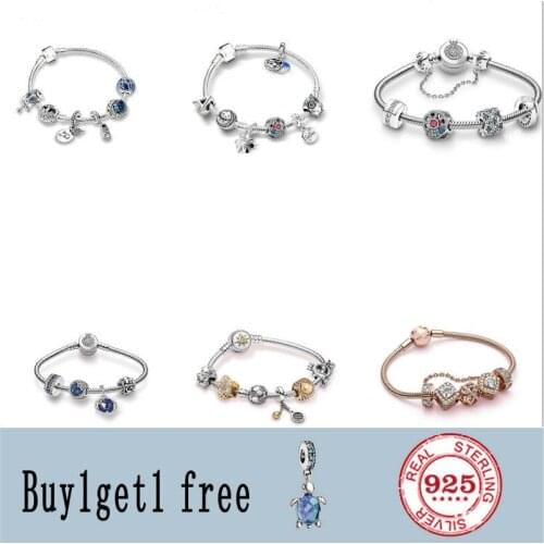 Autumn S925 Sterling Silver Fluffy Camel Skeleton Girl Traditional Rickshaw Charm Clip T-shaped Snake Snake pandora Bracelet