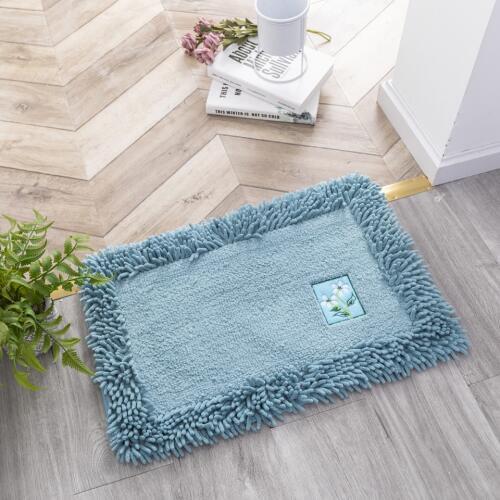 Anti Slip Bath Mats Absorb Water Soft Fluffy Bedroom Entrance Door Floor Carpet Gray Blue Green Red Chenille Shower Bathroom Rug