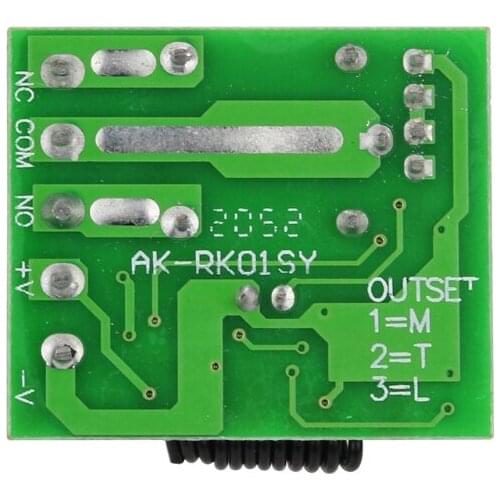 E65A 60x50x30mm/2.36x1.97x1.18 inch RF Transmitter with Wireless Remote Control Switch DC 12V 1CH Relay Receiver Module