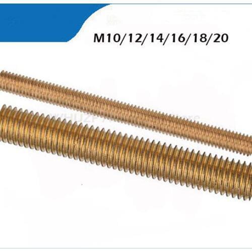 Thread Rod M10*250 M12x250 M14*250 M16x250 M18*250 M20x250 length 250mm Long Copper Metric Bolt Full Thread Shaft Rod Bar Stud