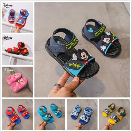 Summer Kid Shoes Disney Cartoon Mickey Mouse Cars Red Baby Boy Girl Sandal Casual Anti-slip Children Sandals Toddler Beach Shoes