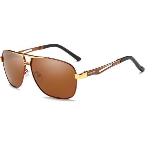 AORON Luxury Design Mens Polaroid Sunglasses Aluminum Magnesium Frame Men Goggles Sun Glasses Vintage Oculos de sol 8521