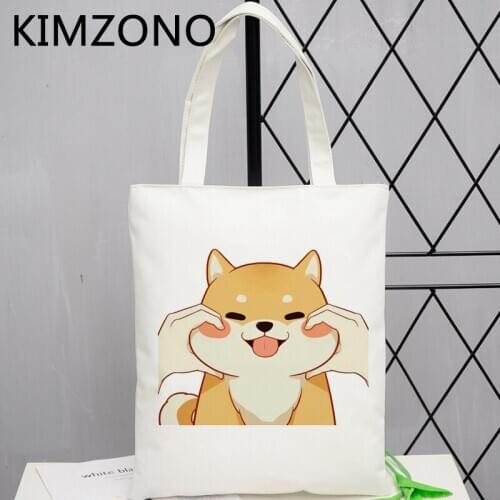 Shiba Inu shopping bag tote bolsa jute bag shopper bag woven shoping custom