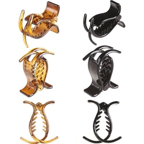 Ins Amber Color Plate Hair Claw Accessories Simple Classic Dual-use Gripping Clip Wild Ball Hair Claws for Women Makeup Haircuts
