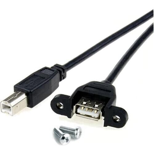 Mini USB to USB-B Type Printer Extension Cable Male to Female Jack with Fixed Screw Hole 30cm 50cm