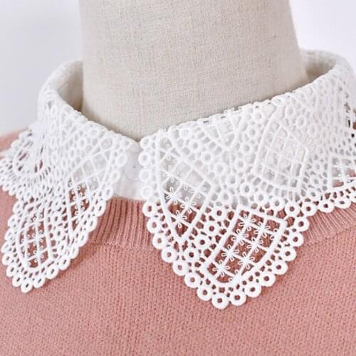 Upscale Fake Collar Women Detachable Collars All-match Lace Ladies Shirt Fake Collar Fashion Adult Lapel Floral Collared Shirt