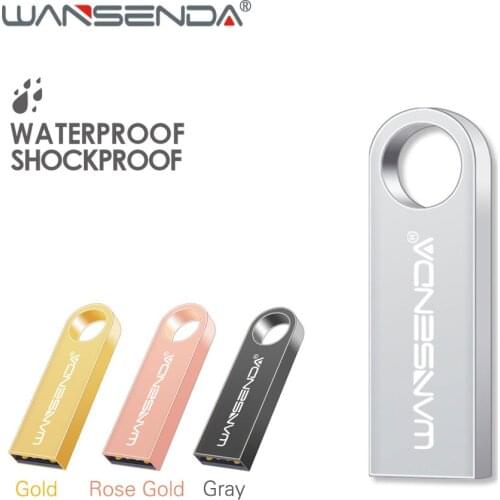 WANSENDA USB Flash Drive Metal Pen Drive 4GB 8GB 16GB 32GB 64GB 128GB Pendrive Waterproof Memoria USB Stick Flash Drive