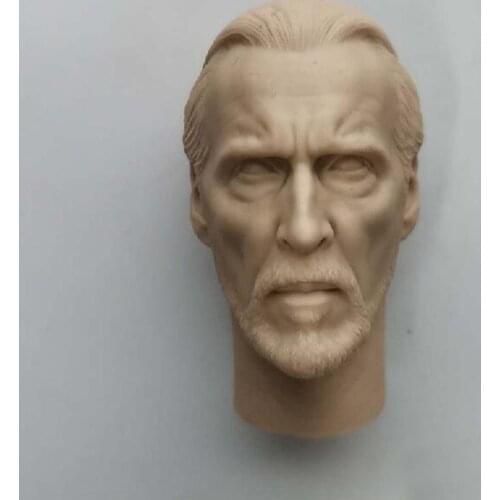 Blank 1/6 Scale Prequel Trilogy Count Dooku Head Sculpt Unpainted Fit 12" Figure