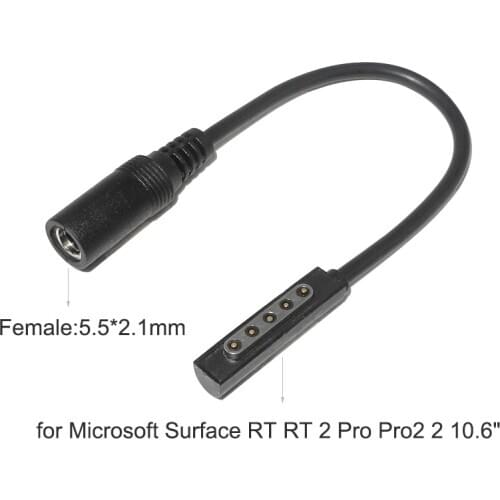 Dc Power Charger Charging Adapter Connector Cable Cord for Microsoft Surface RT Surface Pro 1 2 5.5*2.5mm Female Plug Converter