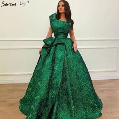 Green Scalloped Sleeveless Sexy Evening Dresses 2020 Dubai Luxury Formal Dress Eveing Gown Serene Hill LA60938