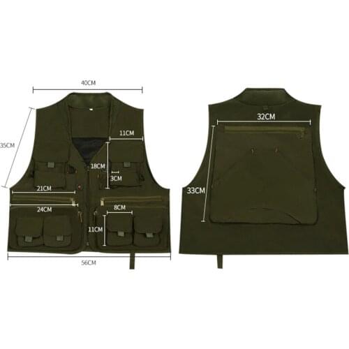 Fishing Jacket Quick-drying Vestt Multi-Pocket Vest Outdoor Summer Fishing Hiking Travel Photography Drift Thin Clothes