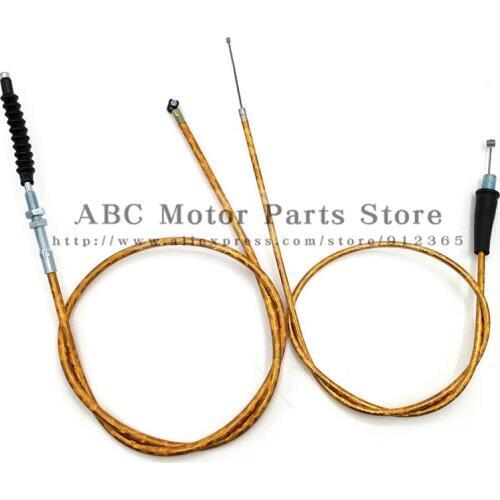 Gold Throttle Clutch Cable For Chinese Pit Dirt Motor Bike Motorcycle XR50 CRF50 CRF70 KLX 110 125 SSR TTR BBR Horizontal Engine