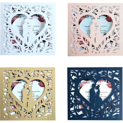 10pcs Laser Cut Wedding Invitations Bride And Groom Wedding Invitations Cards Greeting Cards Event Party Supplies Wedding Cards