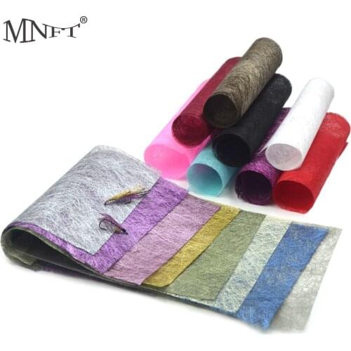 MNFT 12Pcs 14X27cm Ultra Thin Plastic Mesh Film Fly Tying Wing Material Waterproof Poly Fibers