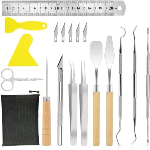19 Pcs Craft Tools Set Vinyl Weeding Tools Craft Basic Set, Craft Vinyl Tools Kit for Silhouettes Lettering/Cutting