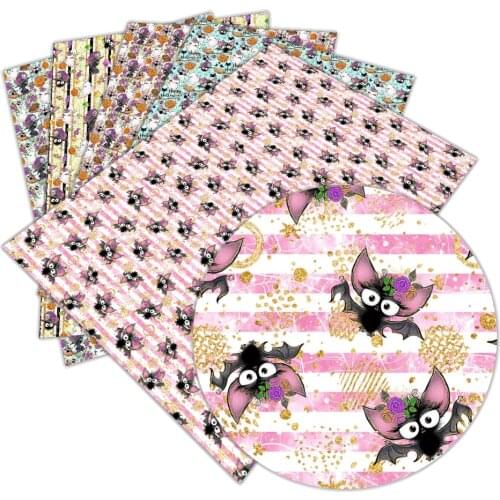 30 cm x 136 cm Halloween Printed Faux Suede PU Fabric DIY Sewing Material For Garments L084 L085