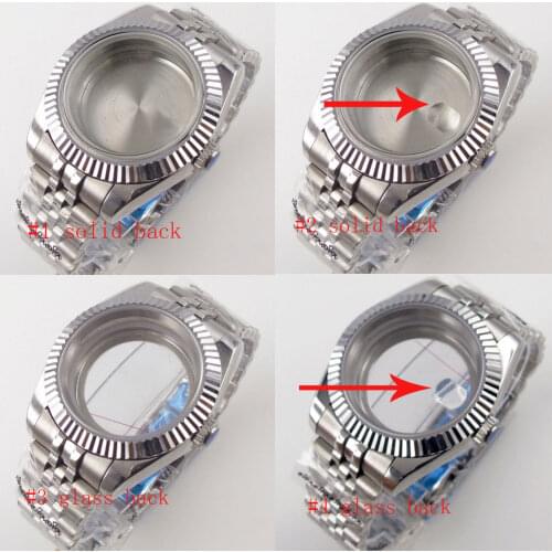 36mm/39mm Watch Case Spare Parts Fit For NH35A Miyota 8215 ETA 2836 Coin Bezel Jubilee Bracelet Sapphire Crystal Steel / Glass