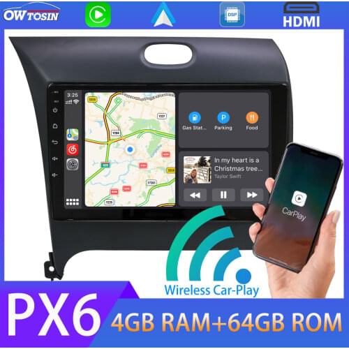 9" PX6 4G 64G Car Multimedia Android 10 Radio For Kia K3 Cerato 3 Forte 2013-2017 GPS Navigation Carplay 5*USB DSP TDA7850 WiFi