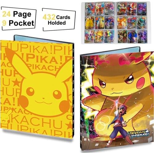 432 Card 9 Pocket Big Pokemon Album Book Pokémon Anime Pikachu Map Playing Game Collection Holder Binder Folder Toys Kids Gift