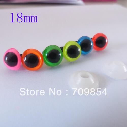 Free shipping!!! 100pcs/lot 18mm Non-toxic safety eyes bear eyes with washer top quality mixed color toy eyes