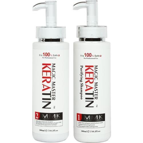Without Pungent Odor Hot Sale 300ml Magic Master Keratin Straight Hair Treatment and 300ml Purifying Shampoo Before Keratin