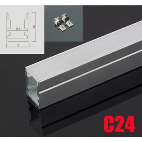 C24 6 Sets 50cm U Shape Ultra Narrow LED Aluminum Channel System With Diffuse Cover End Caps Aluminum Profile for LED Bar Lights