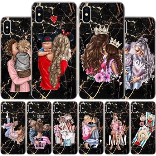 Super Mom Baby Love Girl Cover Phone Case For Apple iphone 11 12 Pro XR X XS Max 7 8 6 6S Plus + 7G 6G 5 SE 2020 Coque Popular