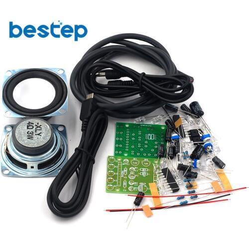 Parts) small speaker DIY kit Transparent amplifier two-channel audio speaker speaker electronic welding production