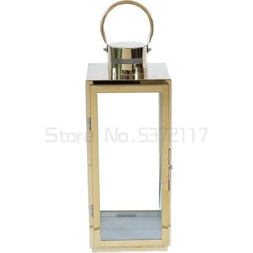 European Candlestick light luxury decoration Stainless Steel Gold Silver wind proof lamp outdoor horse lamp