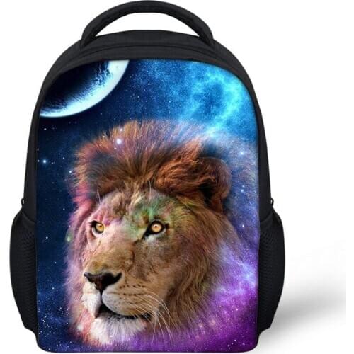 Customzied Small School Bags Lion Printing Animal Schoolbag for Boys Cute Toddler Backpack Kids Satchel Mini Kindergarten Bag