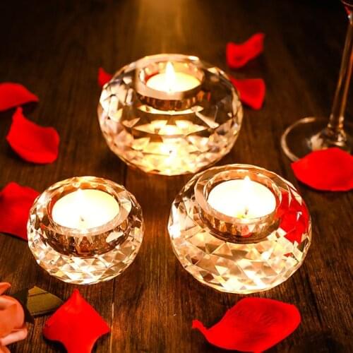 K9 crystal glass small candle holder aroma candle holder romantic proposal candle light dinner props small candle holder