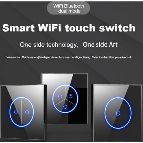 KAMANNI Smart Switch Button Pusher Glass Panel Voice Touch Wifi Dual Mode Mobile Phone Remote Timing Large Aperture Switch