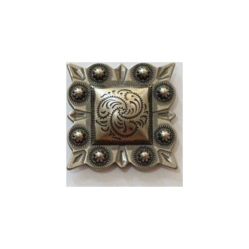 KB904) Wholesale ! 50pc 1-1/4'' Western Square Berry Concho Saddlery Concho Antique-silver