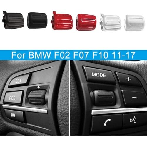 Black Red Silver Steering Wheel Switch Buttons Button Cover Steering Wheel Buttons For BMW 5 6 7 Series F02 F07 F10 2011-2017