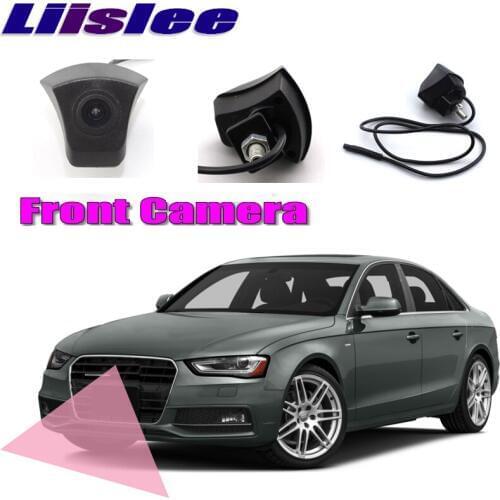 LiisLee Car Front Camera LOGO Hood Mesh For Audi A4 B9 2016 2017 2018 Front Grille CAM DIY Manually Control Channel Front Camera