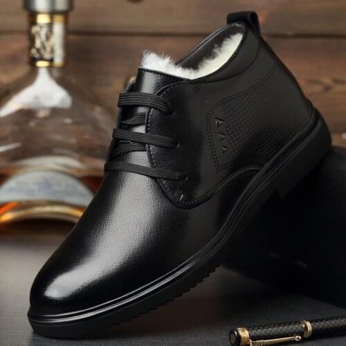 Men Boots With Fur Nice Warm Snow Boots Men Winter Boots Business Casual Shoes Men Footwear Vogue Ankle boots fgb78