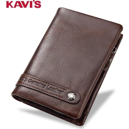 Mens Wallet Leather Mens Multifunctional Short Leather Wallet with Zipper Retro Multifunctional Leather Wallet Coin Purse