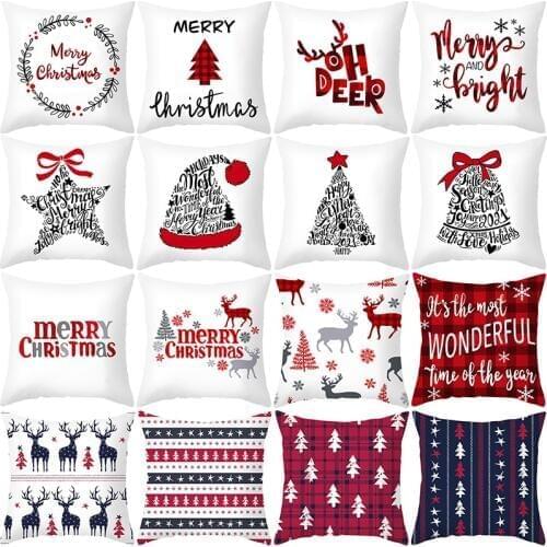 Merry Christmas Cushion Cover 2020 Christmas Decorations For Home Xmas Navidad Gifts Cristmas Ornament Happy New Year 2021