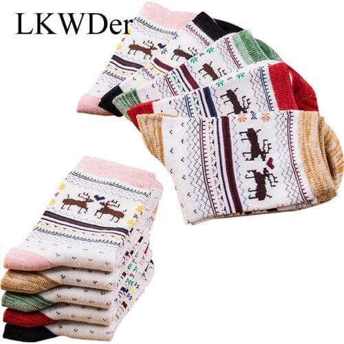 5 Pairs Womens Socks Lady Christmas Gift Socks Fashion Winter Cute Cotton 3D Ladies Crazy Sock Female Thermal Warm Animal Socks