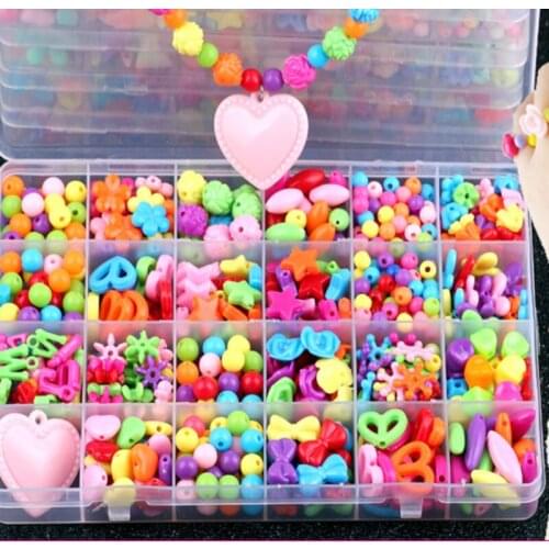 Girl Educational Toys Handmade Necklaces Bracelets Jewelry Making Beads Kit Set Diy Beads Toys For Children Hacer Pulseras Nina