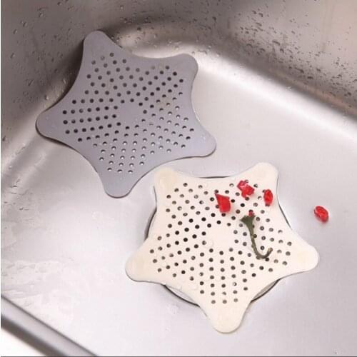 Wholesale kitchen creative five-pointed star sink anti-clogging floor drain toilet sewer filter starfish silica gel floor drain