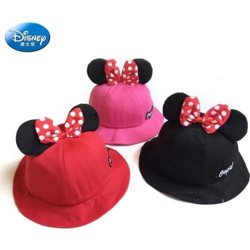 Disney Waflera Mickey Minnie Mouse Bucket Hat For Kids Children Boys Girls Cap Fisherman Hats Autumn Baby Panama Beach Sun Caps