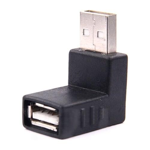 90 degree interface USB2.0 male to female connector elbow downwards right angled black adapter for laptop PC Computer