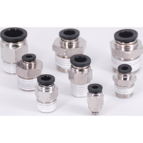 1/8" 1/4" 3/8" 1/2" NPT Male x Fit 5/32" to 1/2" OD Tube Pneumatic Air Fittings Push In Fit Connector