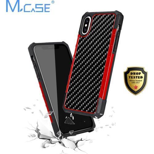 MCASE Simple Luxury Fashion Deluxe For iPhone X XS XR XS MAX Case Back Cover Real Carbon Fiber Case For iPhone 7 8 7 Plus 8 Plus
